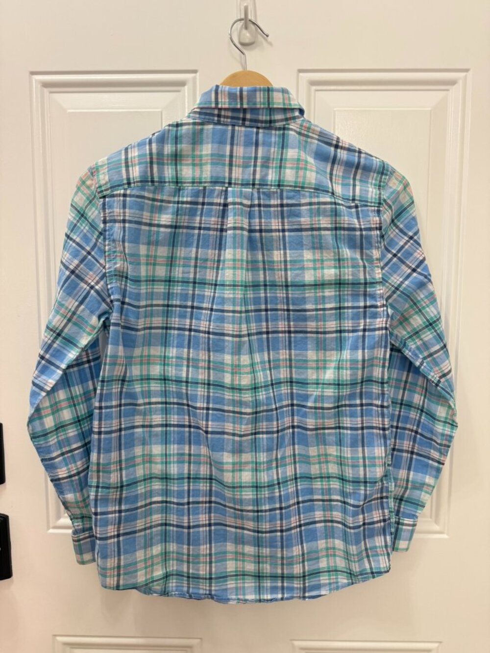 Vineyard Vines Boys Blue Plaid Whale Button-Down Shirt Size M (12-14) - Picture 3 of 6